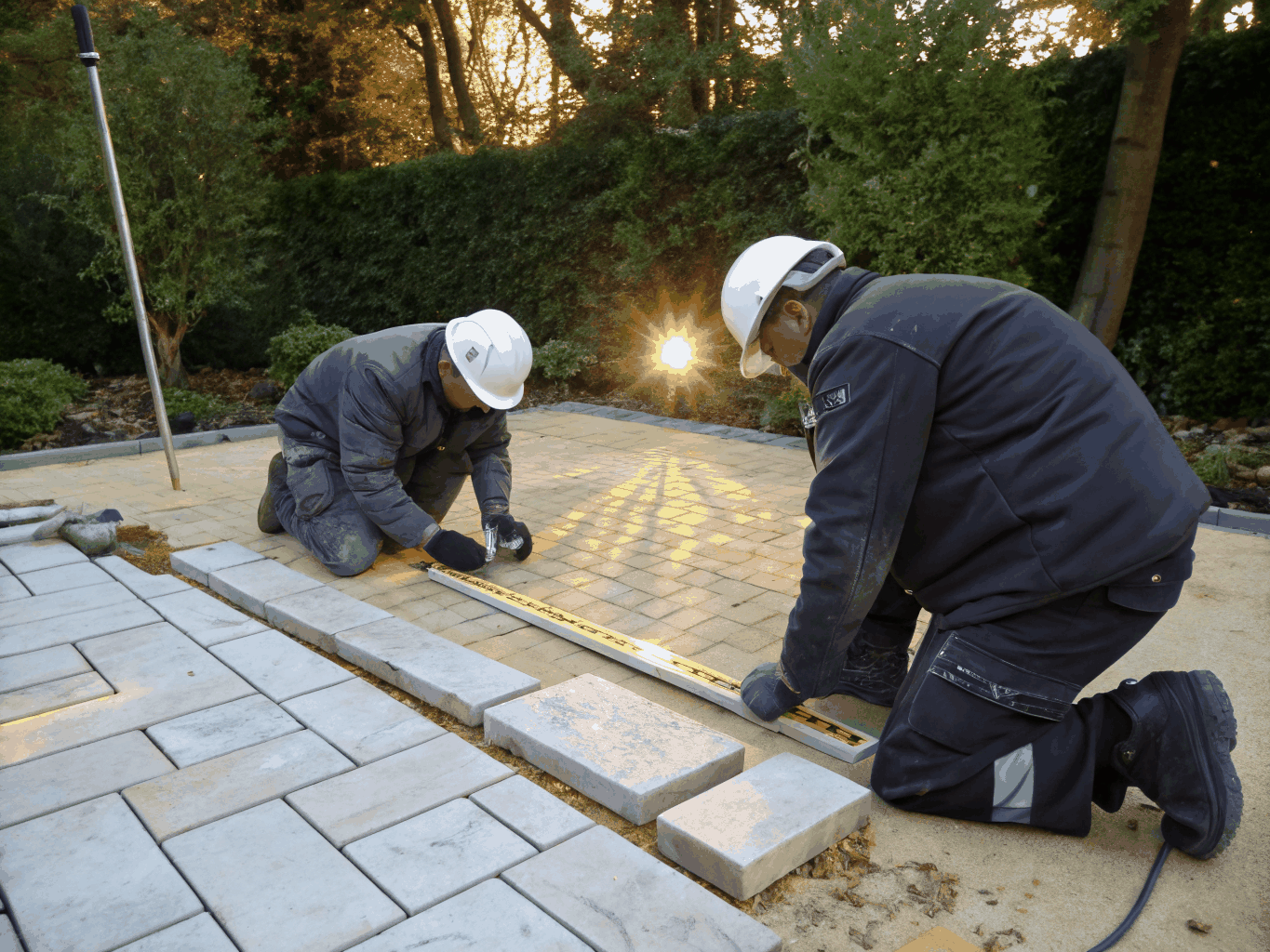 Contractors installing ClifRock panels